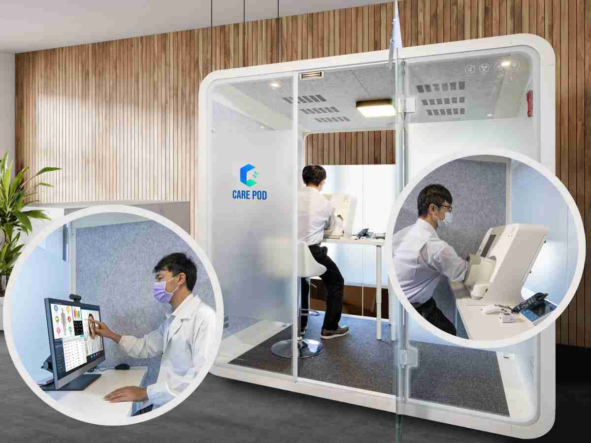 达擎于医疗科技展中展出＂远距诊疗舱＂，，以因应医疗数字化及社会高龄化趋势下、、复诊及慢性病患等族群对于远距看诊需求逐渐升高所推出的创新整合方案。。。。多功能合一、、、高隐私性的远距诊疗舱可根据病患端与医师端的不同需求，，，，提供弹性化及客制化功能，，，节省医生和病患的精力及时间